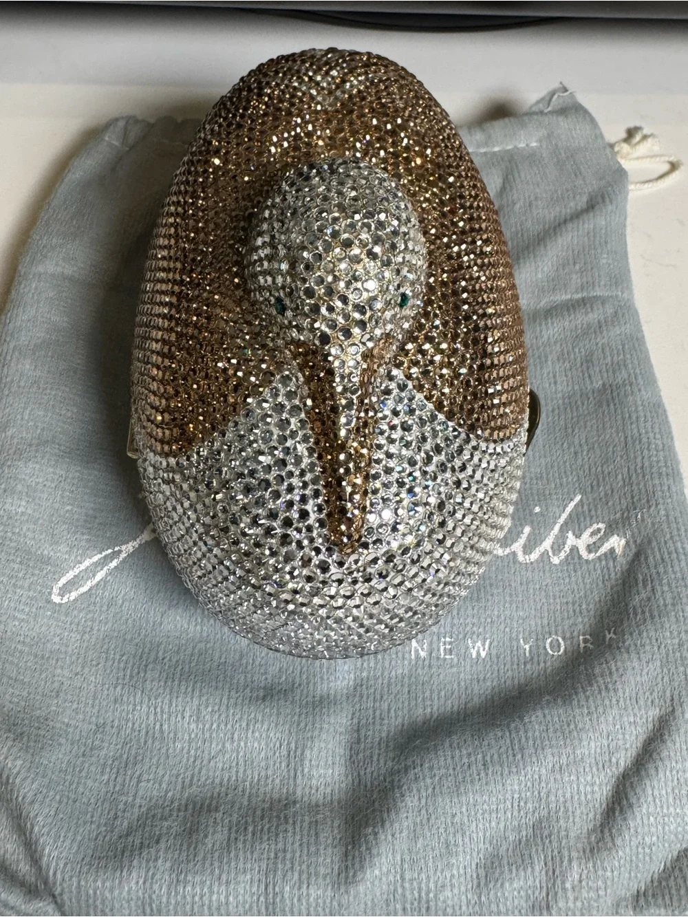 Judith Leiber Crystal-Embellished Hat Minaudière – Silver & Gold